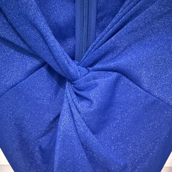 RONNIE KOBO LARA TWIST METALLIC ROYAL BLUE JERSEY DRESS - Picture 5 of 10